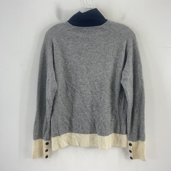 Rag & Bone Womens XS Wool Cashmere Mock Neck Pullover Sweater Gray/Navy Preowned - Picture 2 of 6